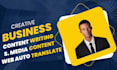 creatively write and auto translate your business, website, and social media