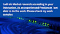 do internet research, market research and lead generation
