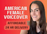 record a professional, friendly, american female voice over today