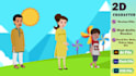 2d rig character design and vector art cartoon background