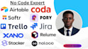 build airtable, softr, coda, stacker, pory, trello, noloco, relume, xano, jira