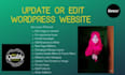 update or edit the wordpress website quickly