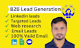 targeted b2b lead, linkedin lead, email list building