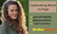write captivating about page that tells your mission, vision