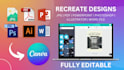 redesign, covert or recreate anything in canva