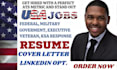 write federal, military, government, veteran resume, ksa response and USA jobs