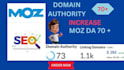 increase domain authority moz da 30 to 70 plus