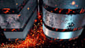 create 3d grunge metal and fire logo intro