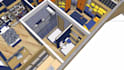 make isometric 3d render floor plan, interior, exterior