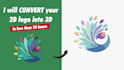 convert your 2d logo to 3d plus 360 spinning animation