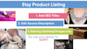 list etsy products, including digital or handmade items on your store