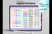 design digital illustrations, digital stickers for digital planners or journals