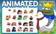 make animated twitch emotes stylized as pepe the frog