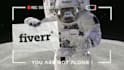 make astronaut on the moon logo reveal animation