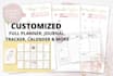 design high quality full planner, tracker, journal printable