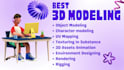 create 3d model for game, character design, products, objects, props, items