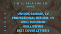 write professional resume, CV