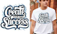 do trendy custom minimalist typography t shirt design