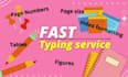 do typing figure table page number and converting format of document