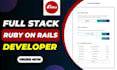 develop and design full stack ruby on rails applications, ror