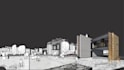 render 2d architectural visualization, photomontage style