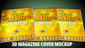 convert 2d magazine cover  into 10 3d magazine mockups