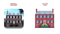 create building icon illustration in flat design style