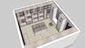 do walk in closet, millwork cabinet 2d floor plan and 3d model