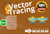 redraw logo and vectorize image in high resolution