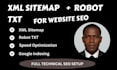 create XML sitemap, robot txt , webmaster tools