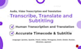 transcribe, translate and subtitling your video