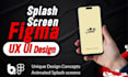 design unique and creative UI UX mobile app animated splash screens in figm