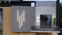 design and 3d render of house elevation and boundary wall