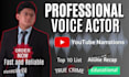 do a youthful male voice over for youtube narration