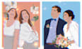 draw minimalist portrait, flat portrait, faceless vector art
