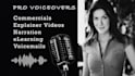 record a professional female voiceover for your project