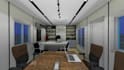 do office interior design and 3d rendering