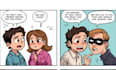 create short 3,5 panel comics, funny, and designed to go viral on social media