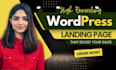 create professional wordpress landing page design with elementor pro