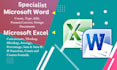 Create, edit, format, design and type microsoft word and ms excel ... image.