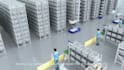 create 3d industrial warehouse automation and robotic picking system animation