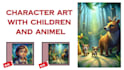 do children story book illustration and book cover with ai