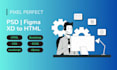 convert PSD, figma, or xd to a responsive HTML, css website