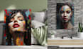 create unique printable digital oil paint abstract wall art design