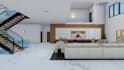 do modern 3d villa design interior and landscaping rendering