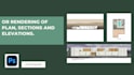 render architectural site plan, floor plan, sections, and elevations