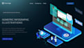 design a colorful flat and isometric illustration