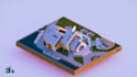 create axonometric 3d architecture model animation with phasing