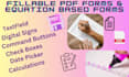 create fillable PDF and equation based editable forms in PDF
