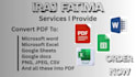 convert PDF to excel, word, png, CSV, docs, google sheet